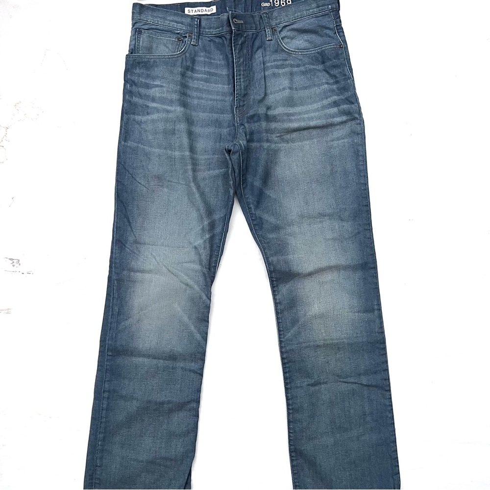 Gap 1969 Standard Straight Leg Distressed Medium Wash Jeans 36"x34"